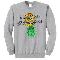 Upside Down Pineapple Down For Shenanigans Funny Swinger Tall Sweatshirt