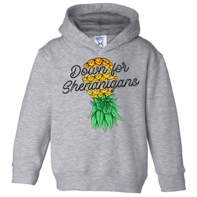 Upside Down Pineapple Down For Shenanigans Funny Swinger Toddler Hoodie