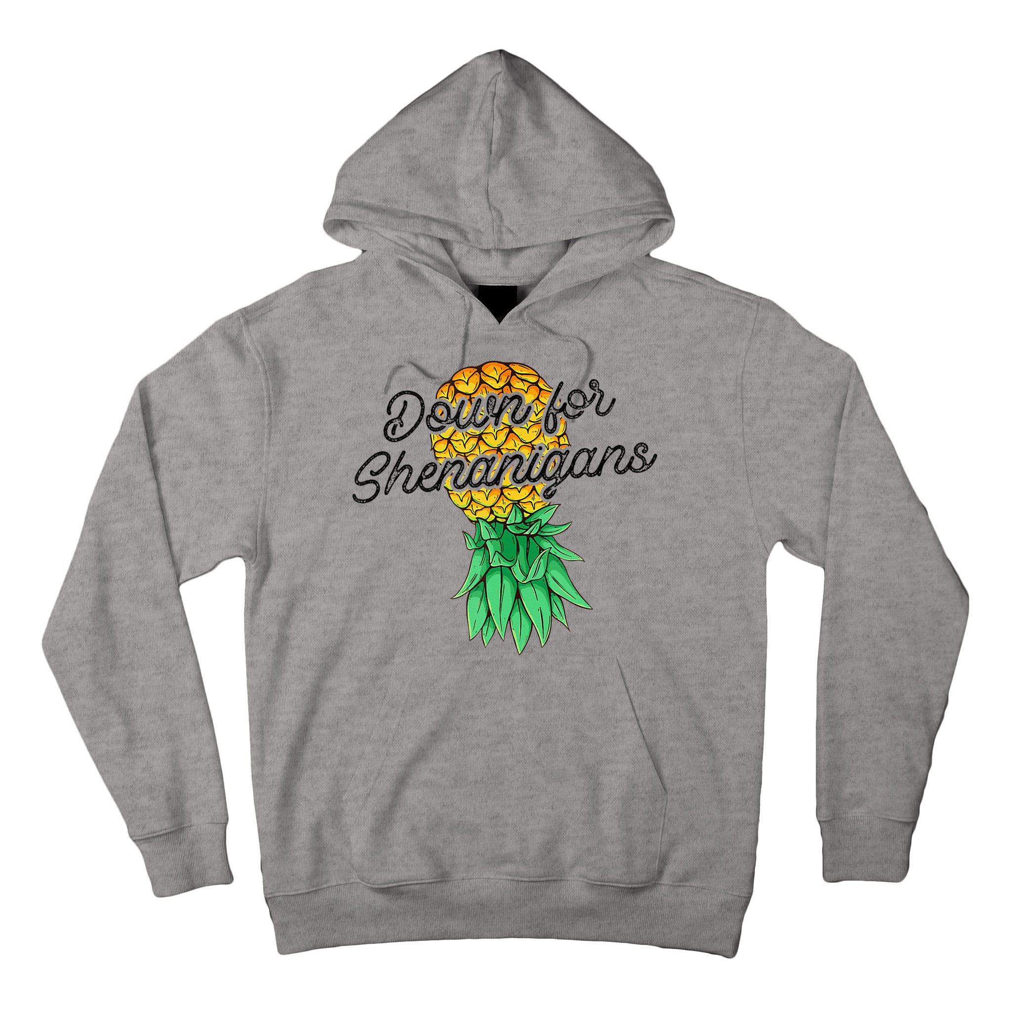 Upside Down Pineapple Down For Shenanigans Funny Swinger Tall Hoodie