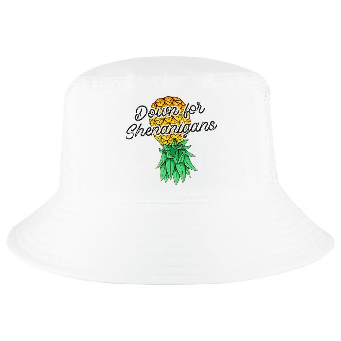 Upside Down Pineapple Down For Shenanigans Funny Swinger Cool Comfort Performance Bucket Hat