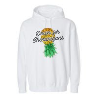 Upside Down Pineapple Down For Shenanigans Funny Swinger Garment-Dyed Fleece Hoodie