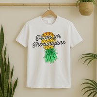 Upside Down Pineapple Down For Shenanigans Funny Swinger T-Shirt