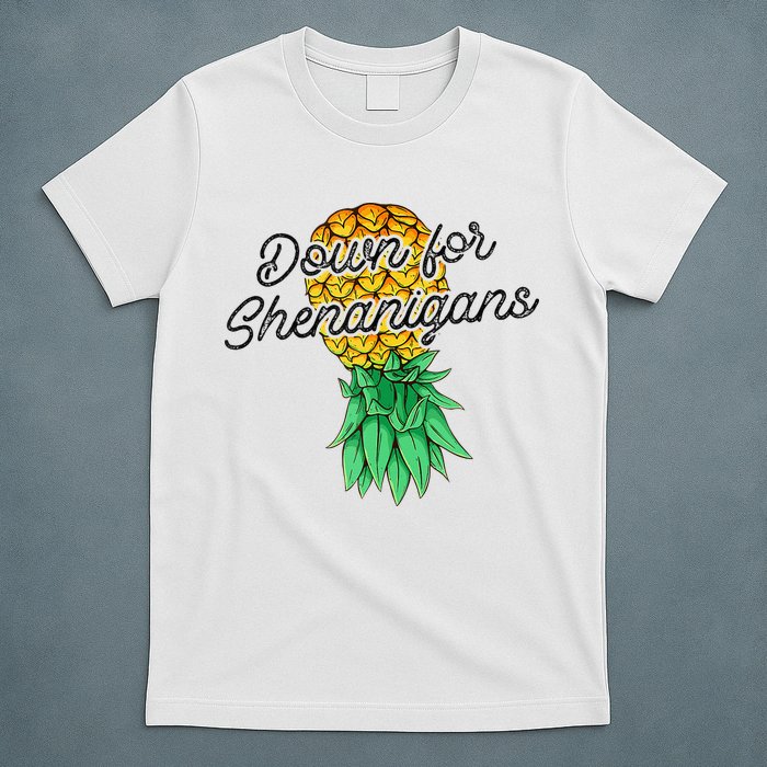 Upside Down Pineapple Down For Shenanigans Funny Swinger T-Shirt