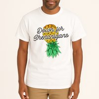 Upside Down Pineapple Down For Shenanigans Funny Swinger Tall T-Shirt