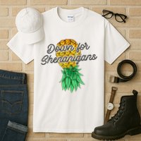 Upside Down Pineapple Down For Shenanigans Funny Swinger Tall T-Shirt