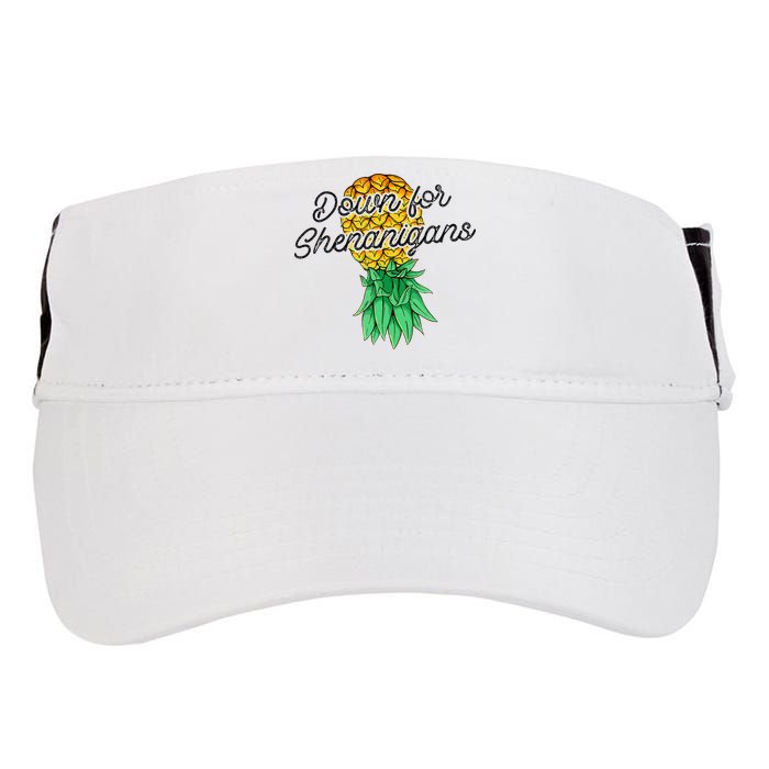 Upside Down Pineapple Down For Shenanigans Funny Swinger Adult Drive Performance Visor