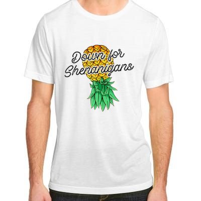 Upside Down Pineapple Down For Shenanigans Funny Swinger Adult ChromaSoft Performance T-Shirt