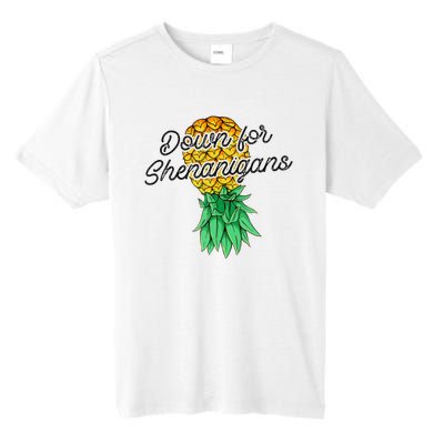 Upside Down Pineapple Down For Shenanigans Funny Swinger Tall Fusion ChromaSoft Performance T-Shirt