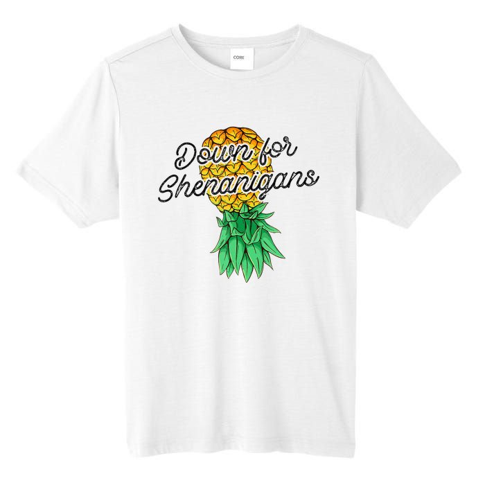 Upside Down Pineapple Down For Shenanigans Funny Swinger Tall Fusion ChromaSoft Performance T-Shirt