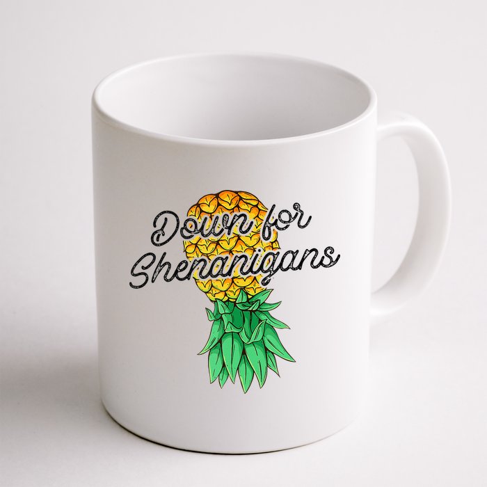 Upside Down Pineapple Down For Shenanigans Funny Swinger Mug