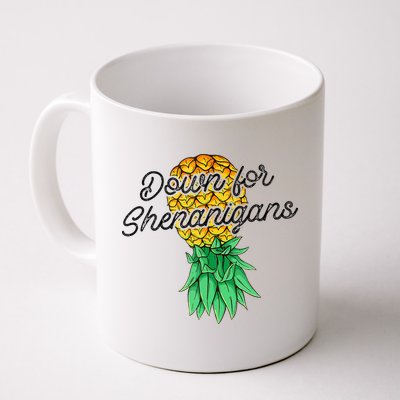 Upside Down Pineapple Down For Shenanigans Funny Swinger Mug