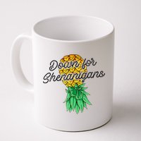 Upside Down Pineapple Down For Shenanigans Funny Swinger Mug
