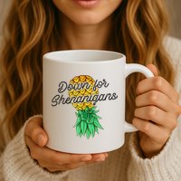 Upside Down Pineapple Down For Shenanigans Funny Swinger Mug