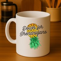 Upside Down Pineapple Down For Shenanigans Funny Swinger Mug