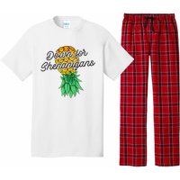 Upside Down Pineapple Down For Shenanigans Funny Swinger Pajama Set