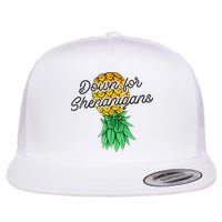 Upside Down Pineapple Down For Shenanigans Funny Swinger Flatbill Hat