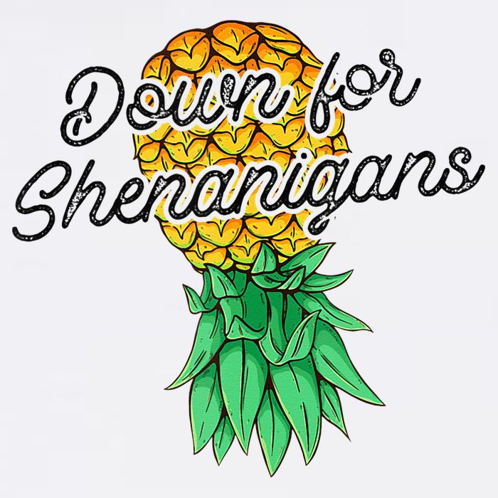 Upside Down Pineapple Down For Shenanigans Funny Swinger Flatbill Hat