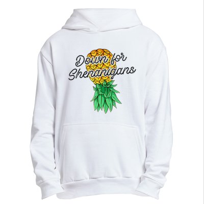 Upside Down Pineapple Down For Shenanigans Funny Swinger Urban Pullover Hoodie