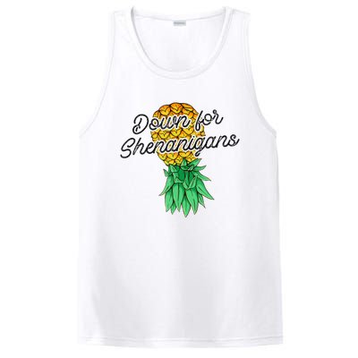 Upside Down Pineapple Down For Shenanigans Funny Swinger PosiCharge Competitor Tank