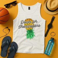 Upside Down Pineapple Down For Shenanigans Funny Swinger Tank Top