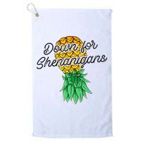 Upside Down Pineapple Down For Shenanigans Funny Swinger Golf Towel