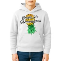 Upside Down Pineapple Down For Shenanigans Funny Swinger Kids Hoodie