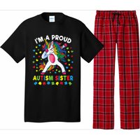 Unicorn Dabbing puzzle Proud Autism Sister Pajama Set