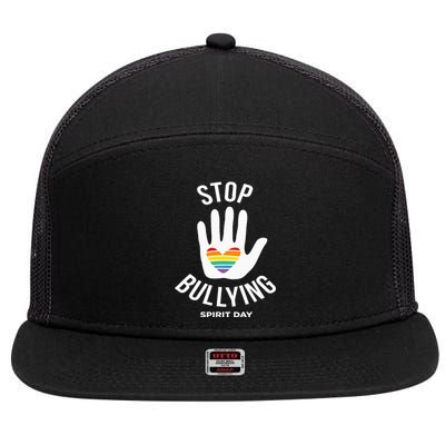 Unity Day Purple  Anti Bullying Stop Bullying Spirit Day 7 Panel Mesh Trucker Snapback Hat