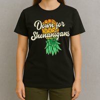 Upside Down Pineapple Down For Shenanigans Funny Swinger T-Shirt
