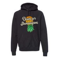 Upside Down Pineapple Down For Shenanigans Funny Swinger Premium Hoodie