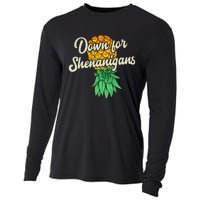 Upside Down Pineapple Down For Shenanigans Funny Swinger Cooling Performance Long Sleeve Crew