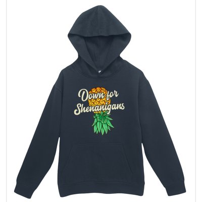 Upside Down Pineapple Down For Shenanigans Funny Swinger Urban Pullover Hoodie