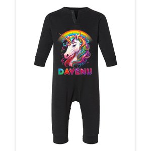 Unicorn Dayenu Passover Matzah Four Cups Infant Fleece One Piece