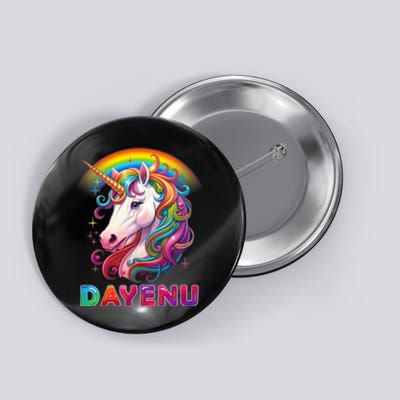 Unicorn Dayenu Passover Matzah Four Cups Button