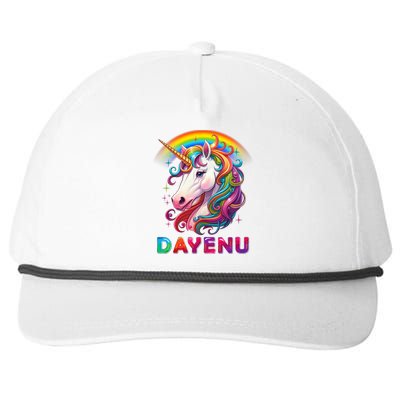 Unicorn Dayenu Passover Matzah Four Cups Snapback Five-Panel Rope Hat