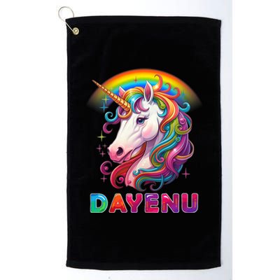 Unicorn Dayenu Passover Matzah Four Cups Platinum Collection Golf Towel