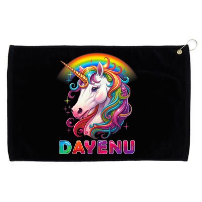 Unicorn Dayenu Passover Matzah Four Cups Grommeted Golf Towel