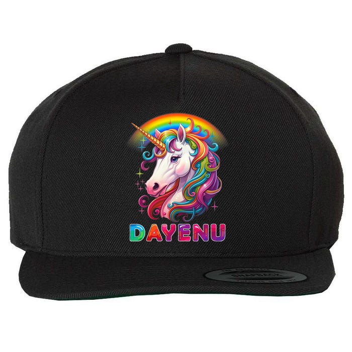 Unicorn Dayenu Passover Matzah Four Cups Wool Snapback Cap