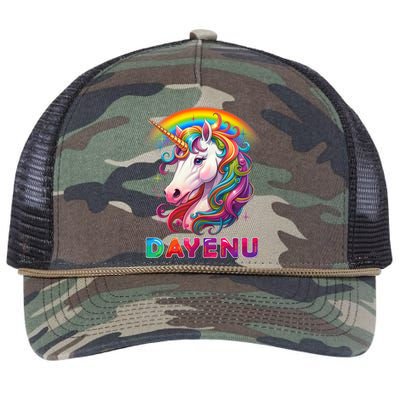 Unicorn Dayenu Passover Matzah Four Cups Retro Rope Trucker Hat Cap