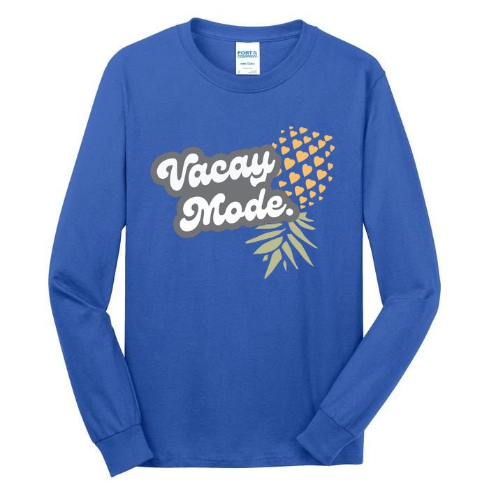 Upside Down Pineapple Vacay Mode Vacation Funny Swinger Gift Tall Long Sleeve T-Shirt