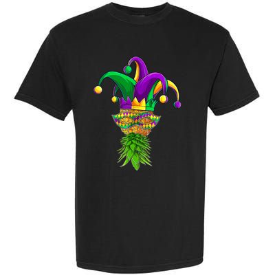 Upside Down Pineapple Mask Mardi Gras Garment-Dyed Heavyweight T-Shirt