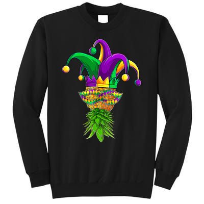 Upside Down Pineapple Mask Mardi Gras Sweatshirt