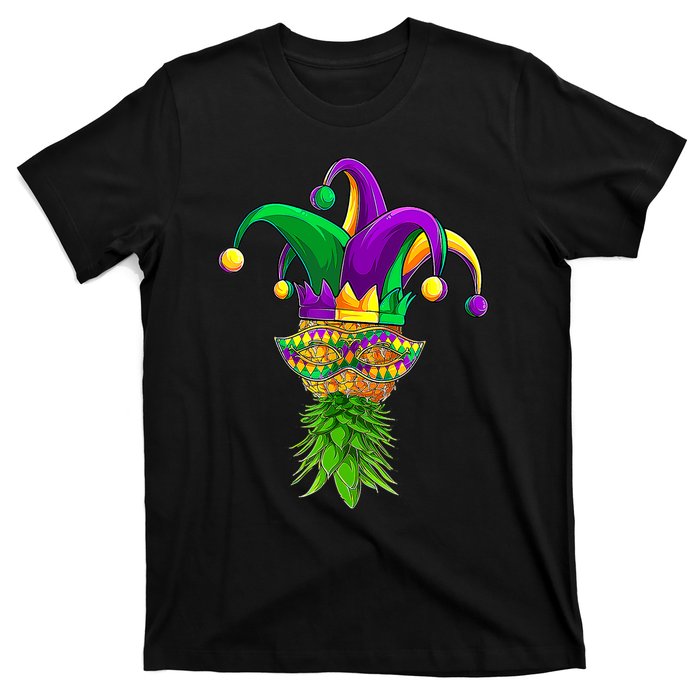 Upside Down Pineapple Mask Mardi Gras T-Shirt