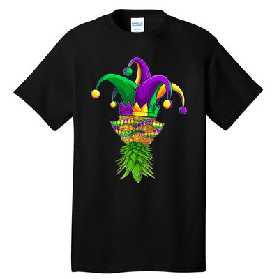 Upside Down Pineapple Mask Mardi Gras Tall T-Shirt