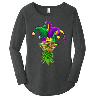 Upside Down Pineapple Mask Mardi Gras Women's Perfect Tri Tunic Long Sleeve Shirt