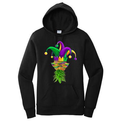 Upside Down Pineapple Mask Mardi Gras Women's Pullover Hoodie