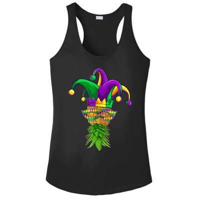 Upside Down Pineapple Mask Mardi Gras Ladies PosiCharge Competitor Racerback Tank