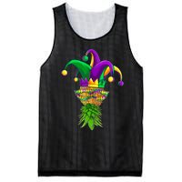 Upside Down Pineapple Mask Mardi Gras Mesh Reversible Basketball Jersey Tank