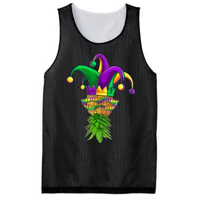 Upside Down Pineapple Mask Mardi Gras Mesh Reversible Basketball Jersey Tank