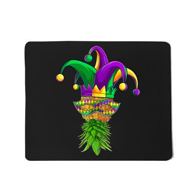 Upside Down Pineapple Mask Mardi Gras Mousepad